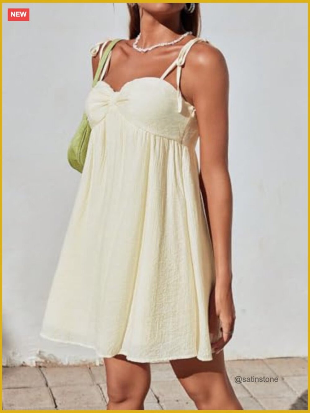 Flowy Mini Slip Dress Spaghetti Strap Adjustable Tie Backless A-Line Summer - Picture 3 of 6